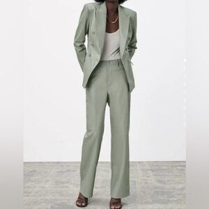 NWOT Zara Vegan Leather Straight Leg Pants  XSmall